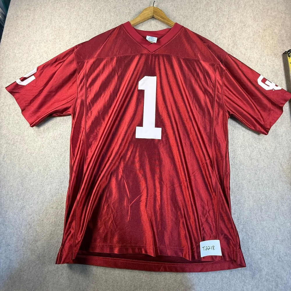 NCAA Oklahoma Sooners Football‎ Jersey Red Crimson Number 1 KA Inc Mens Large